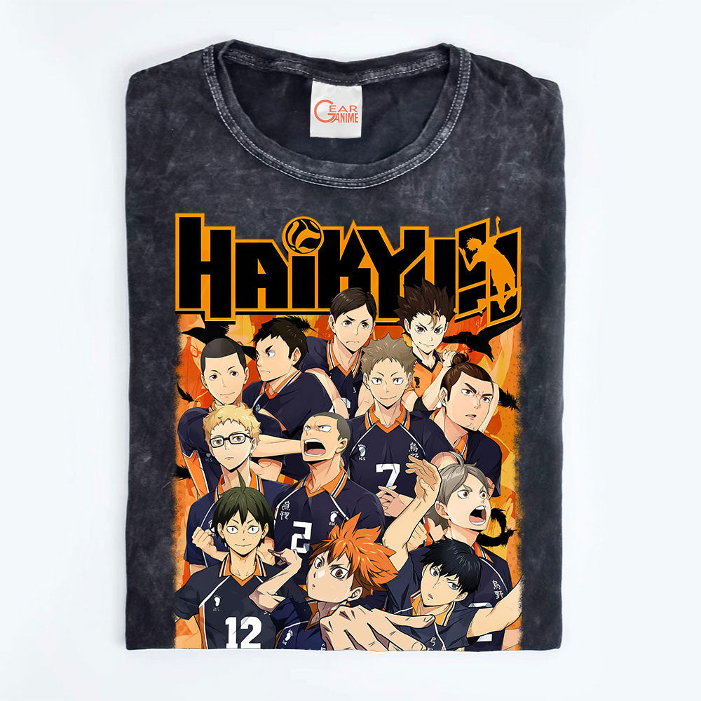 Haikyuu Washed T-shirt Vintage Style