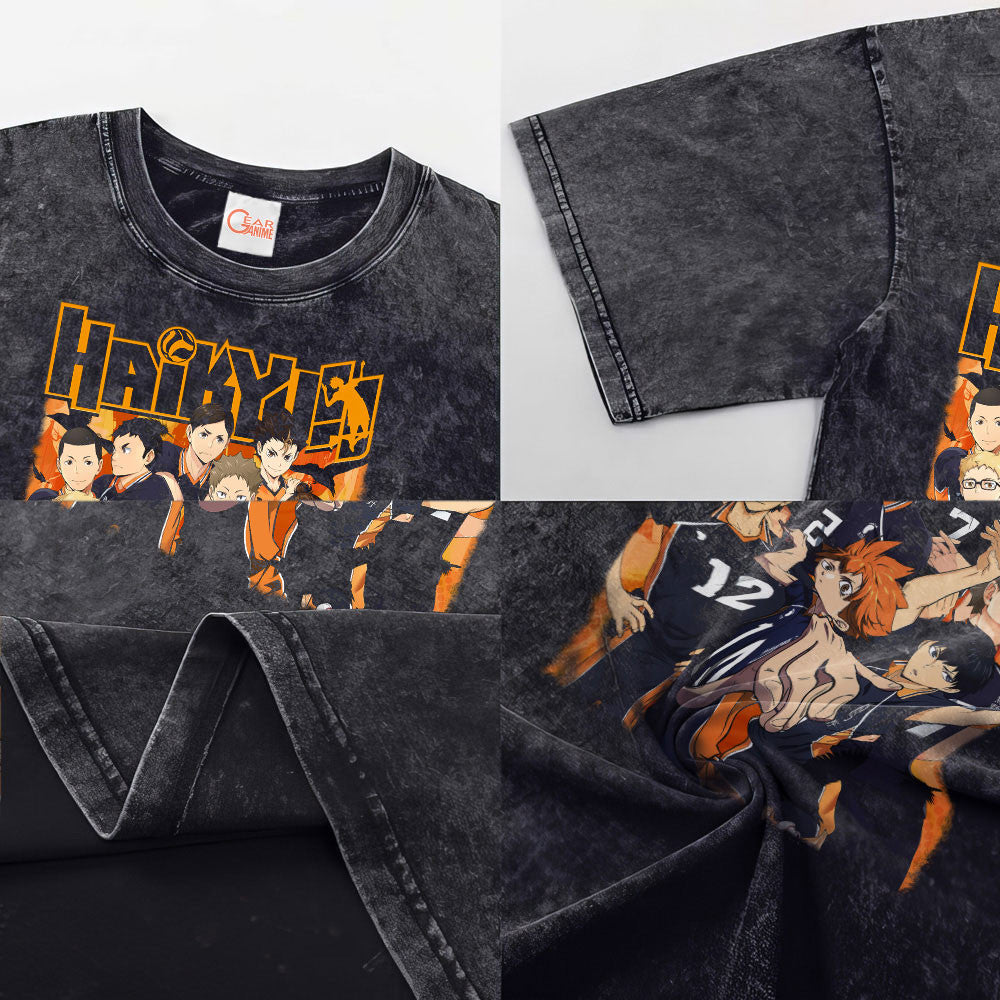 Haikyuu Washed T-shirt Vintage Style