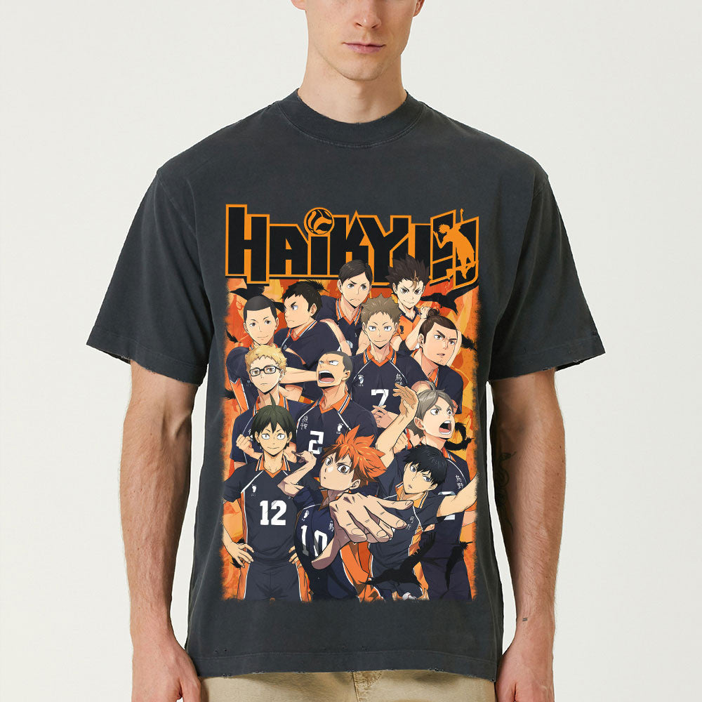 Haikyuu Washed T-shirt Vintage Style