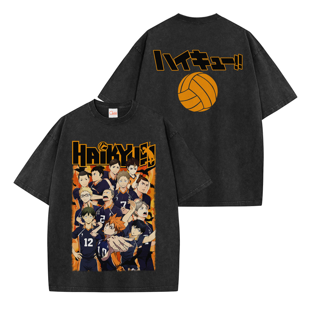 Haikyuu Washed T-shirt Vintage Style