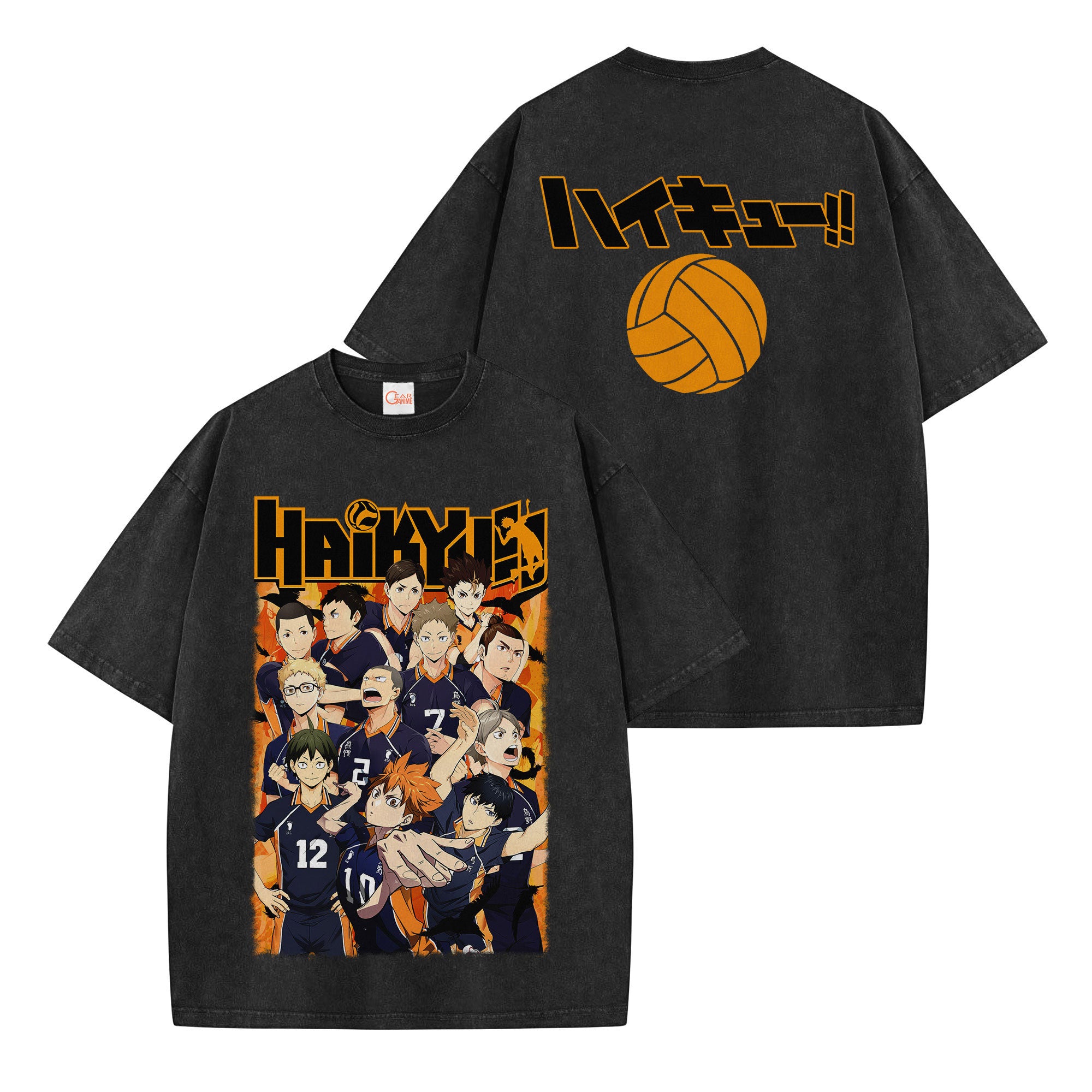 Haikyuu Washed T-shirt Vintage Style