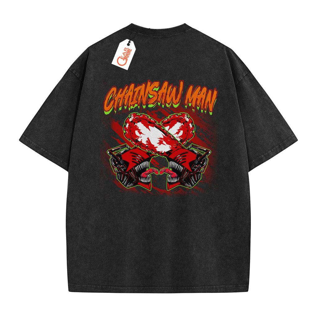 Chainsaw Man Washed T-shirt Vintage Style