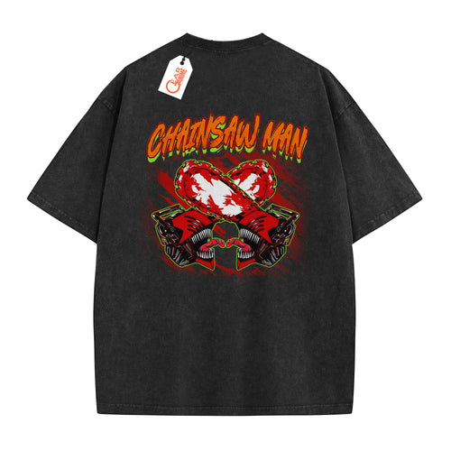 Chainsaw Man Washed T-shirt Vintage Style