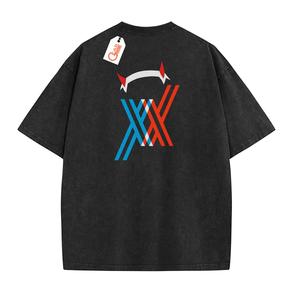 Darling In The Franxx Washed T-shirt Vintage Style
