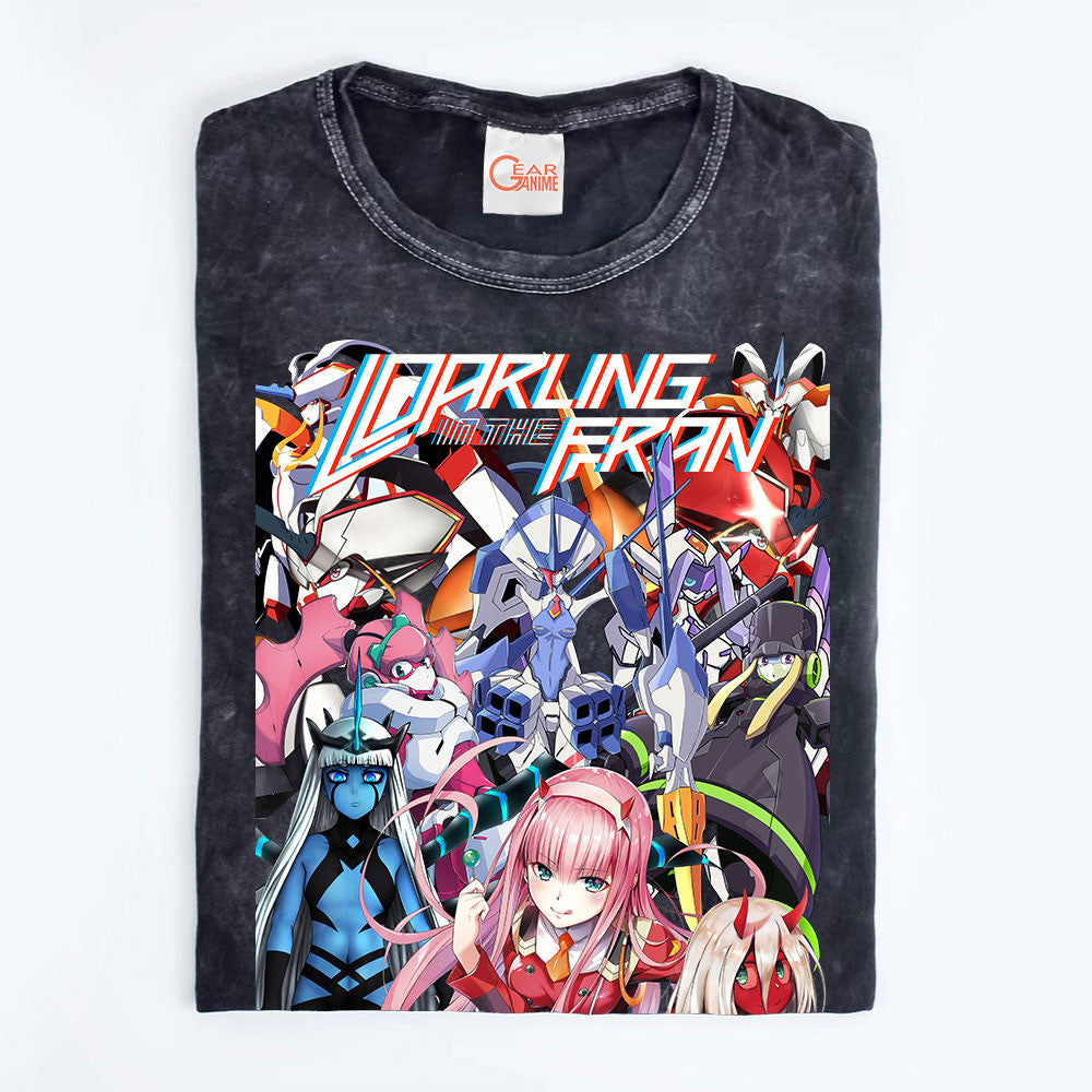 Darling In The Franxx Washed T-shirt Vintage Style