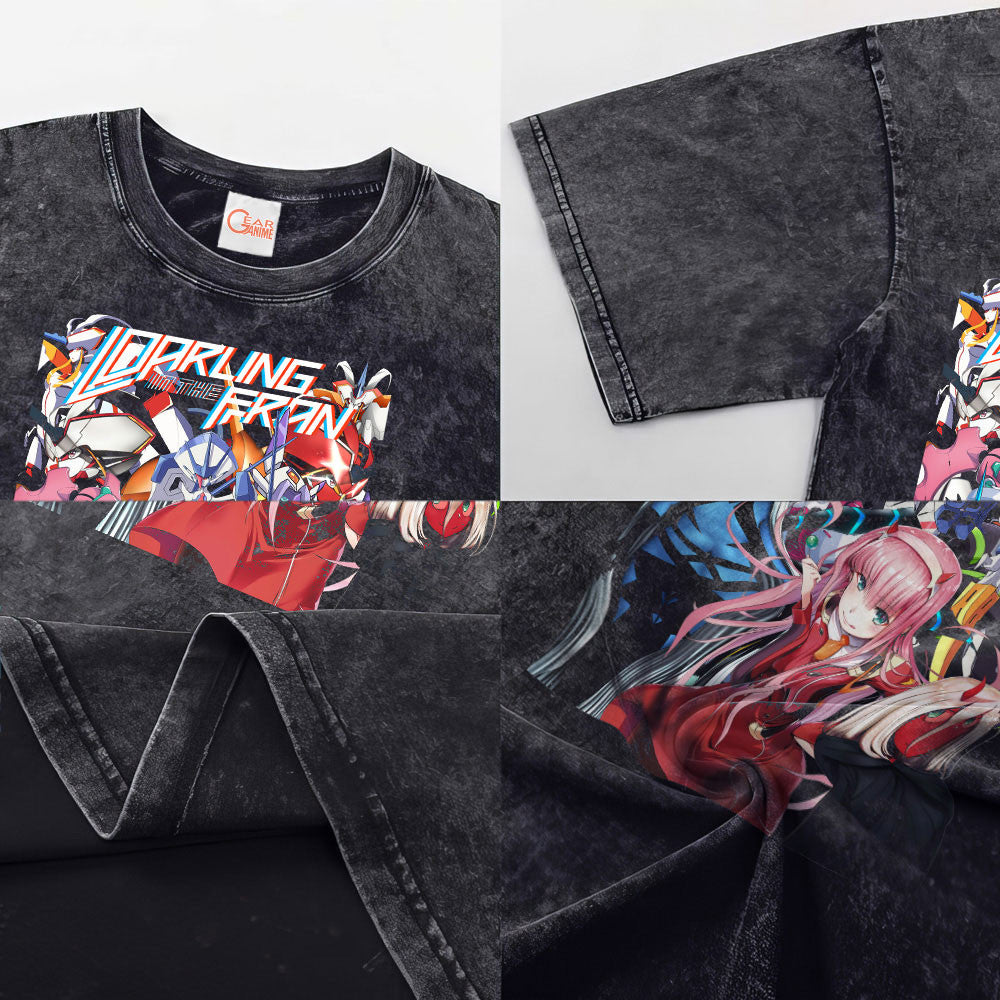 Darling In The Franxx Washed T-shirt Vintage Style