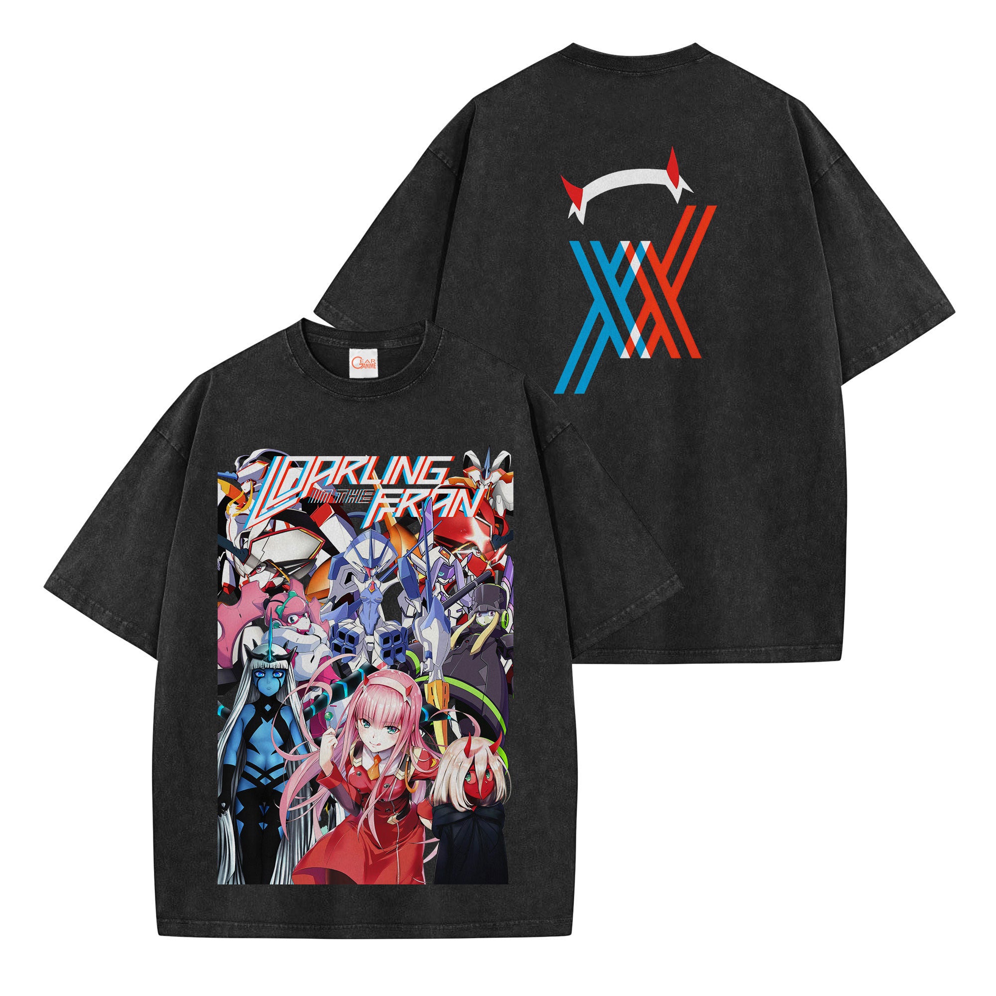Darling In The Franxx Washed T-shirt Vintage Style
