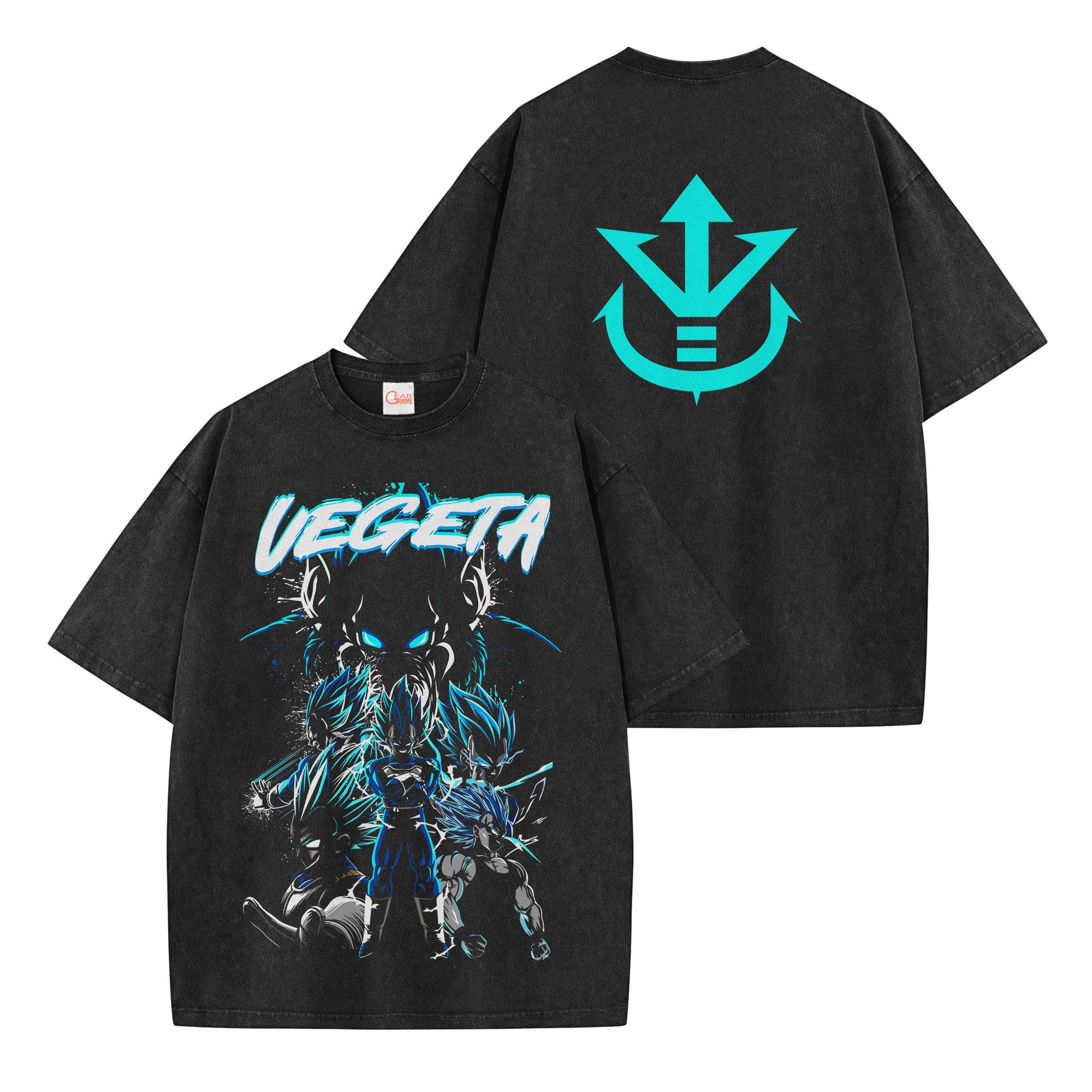 Vegeta Washed T-shirt Vintage Style