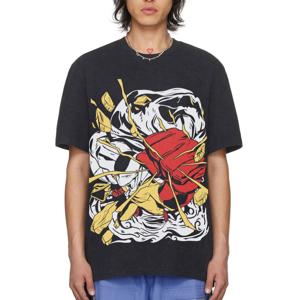 Saitama Washed T-shirt Vintage Style