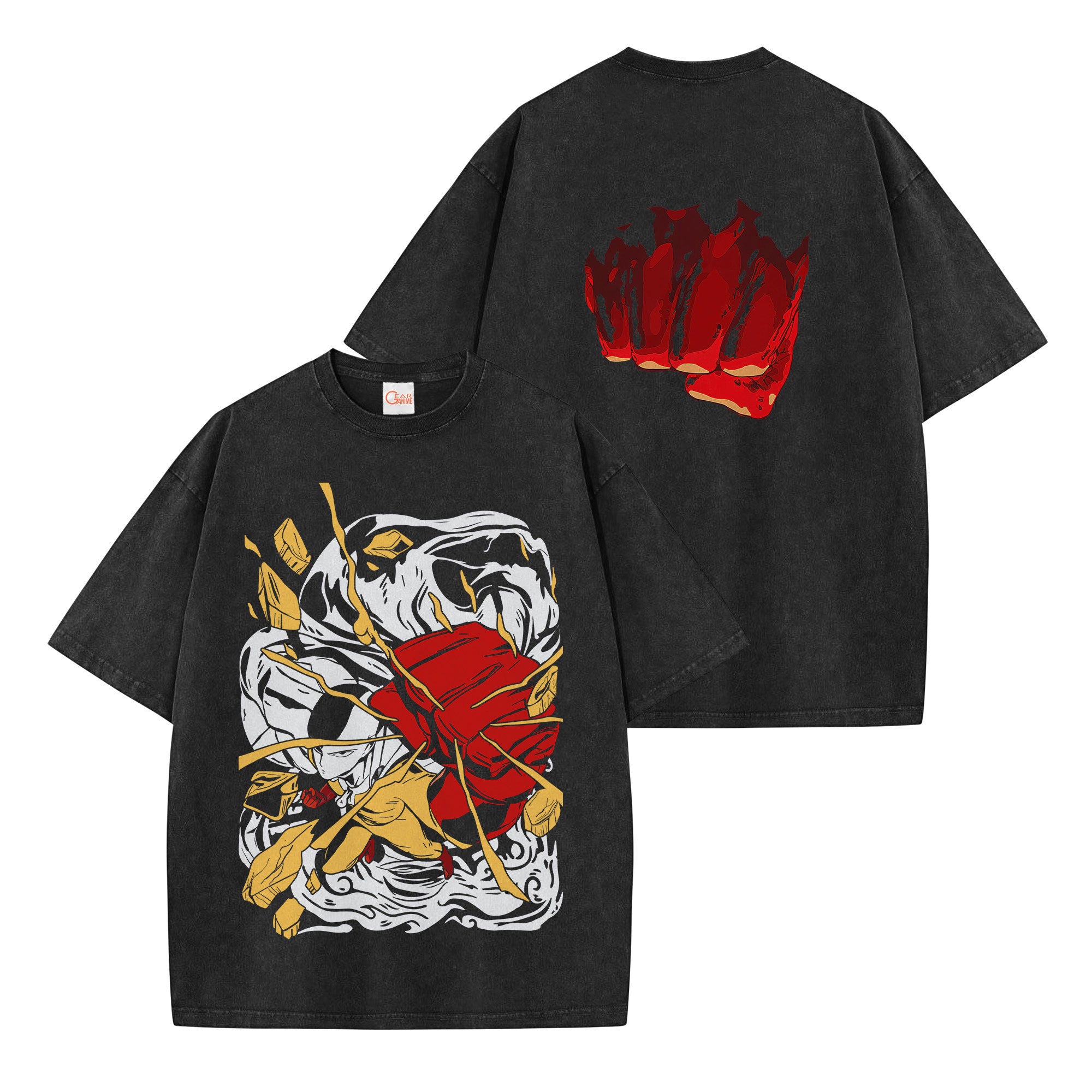 Saitama Washed T-shirt Vintage Style