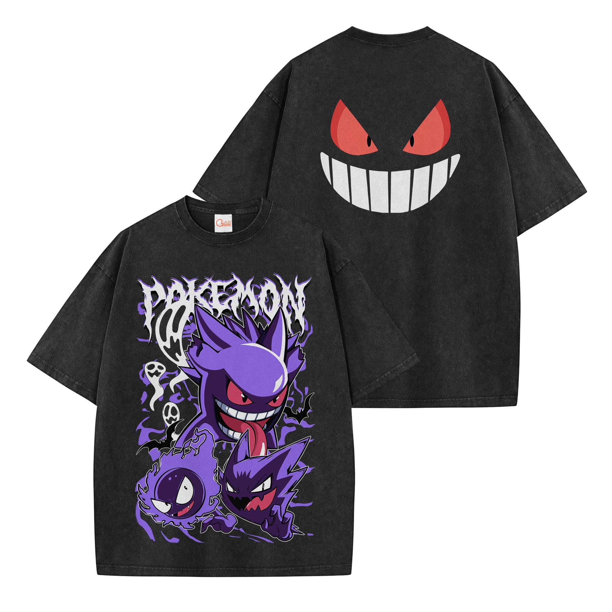 Gengar Washed T-shirt Vintage Style