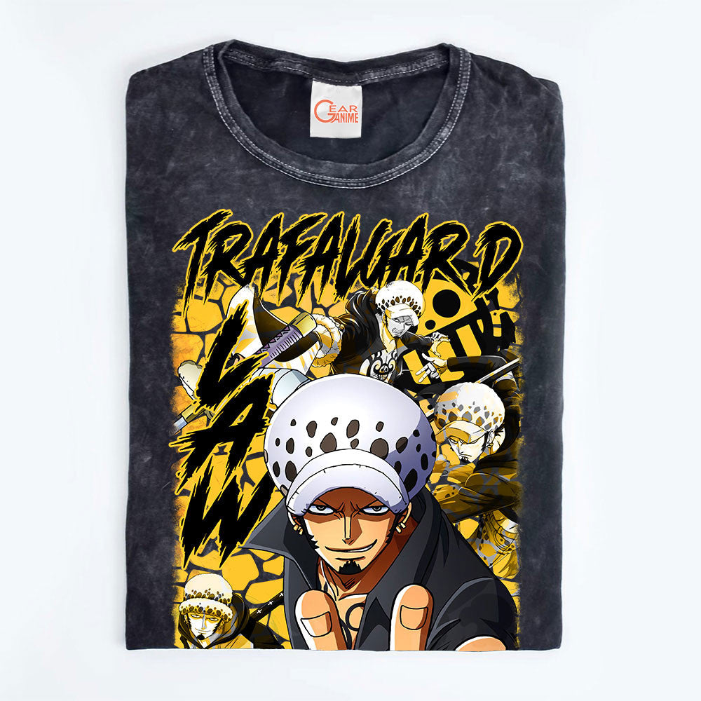 Trafalgar D. Law Washed T-shirt Vintage Style