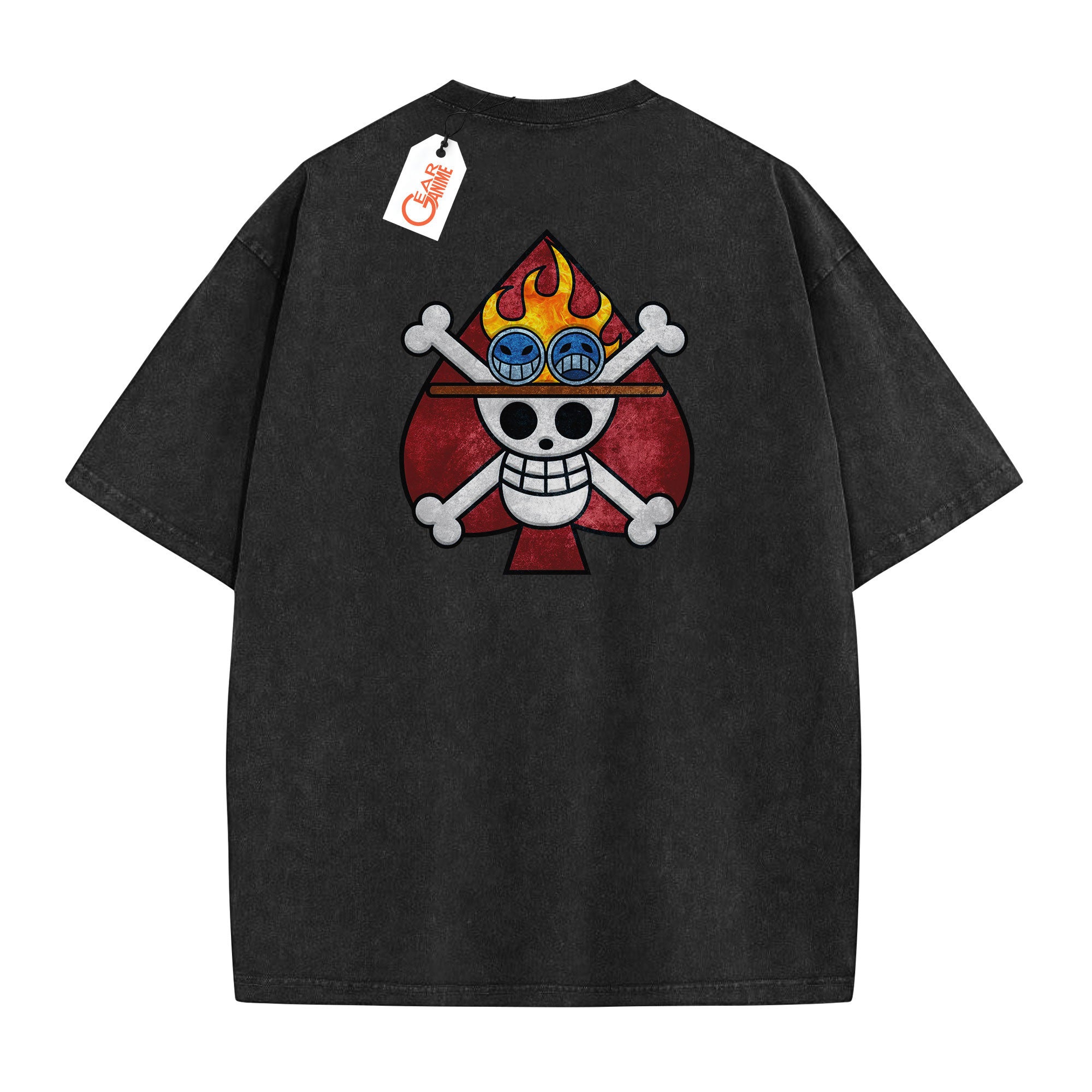 Portgas D. Ace Washed T-shirt Vintage Style
