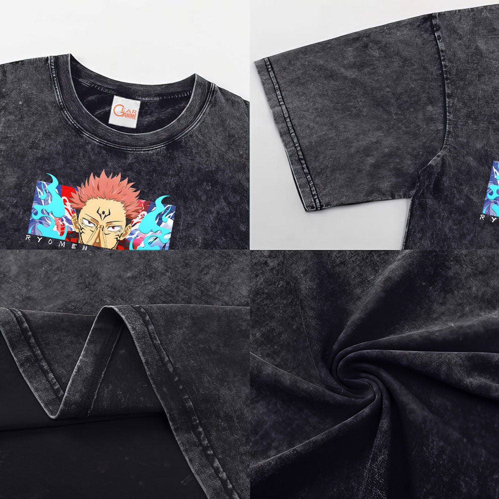 Sukuna Washed T-shirt Vintage Style