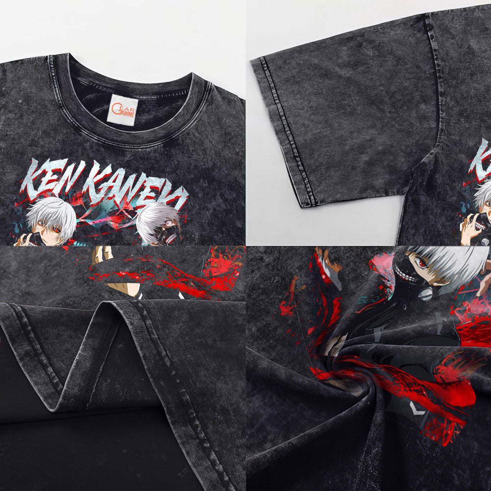 Ken Kaneki Washed T-shirt Vintage Style