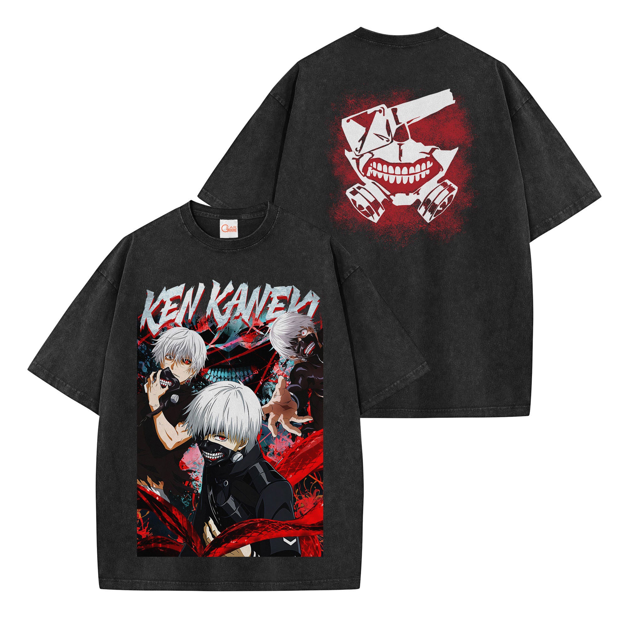 Ken Kaneki Washed T-shirt Vintage Style