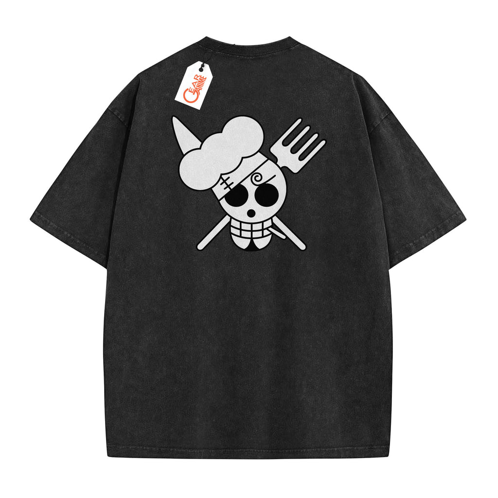 Sanji Wanted Washed T-shirt Vintage Style