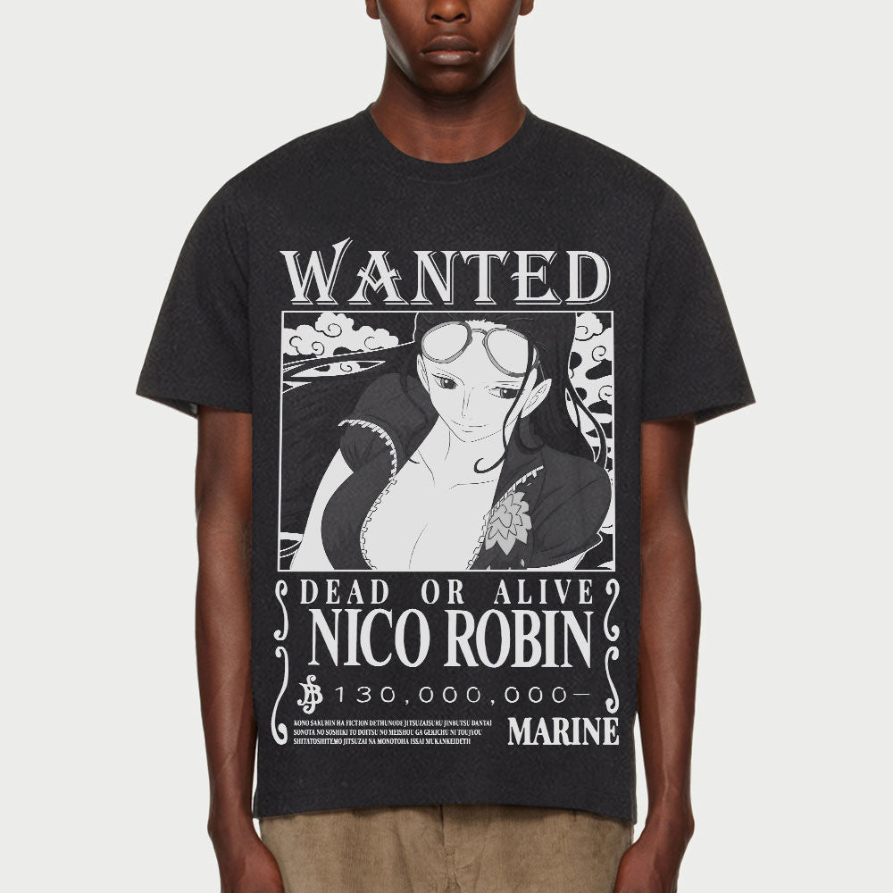 Nico Robin Wanted Washed T-shirt Vintage Style