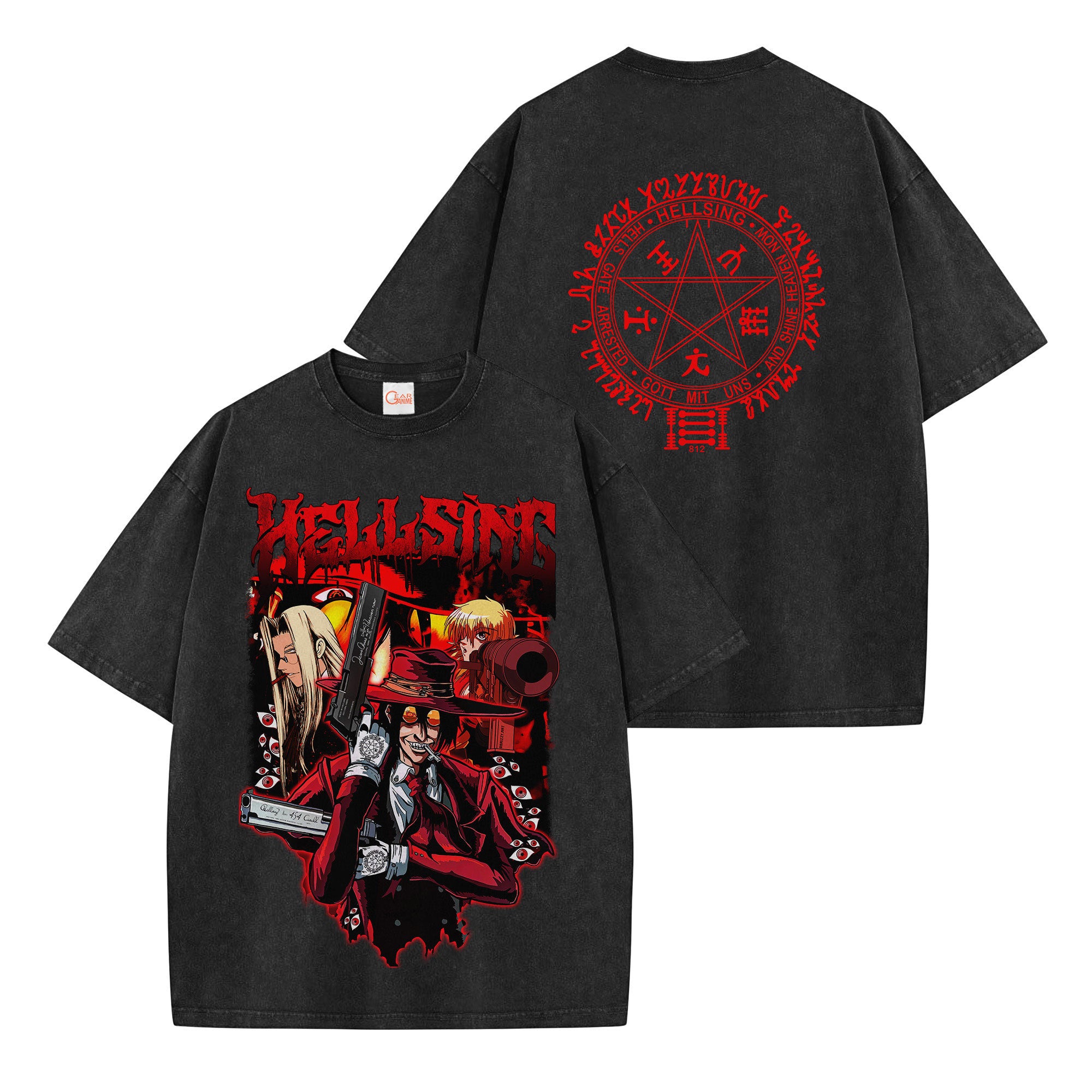 Hellsing Washed T-shirt Vintage Style