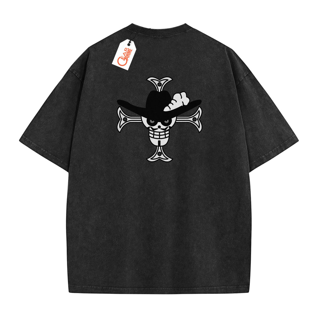 Dracule Mihawk Wanted Washed T-shirt Vintage Style