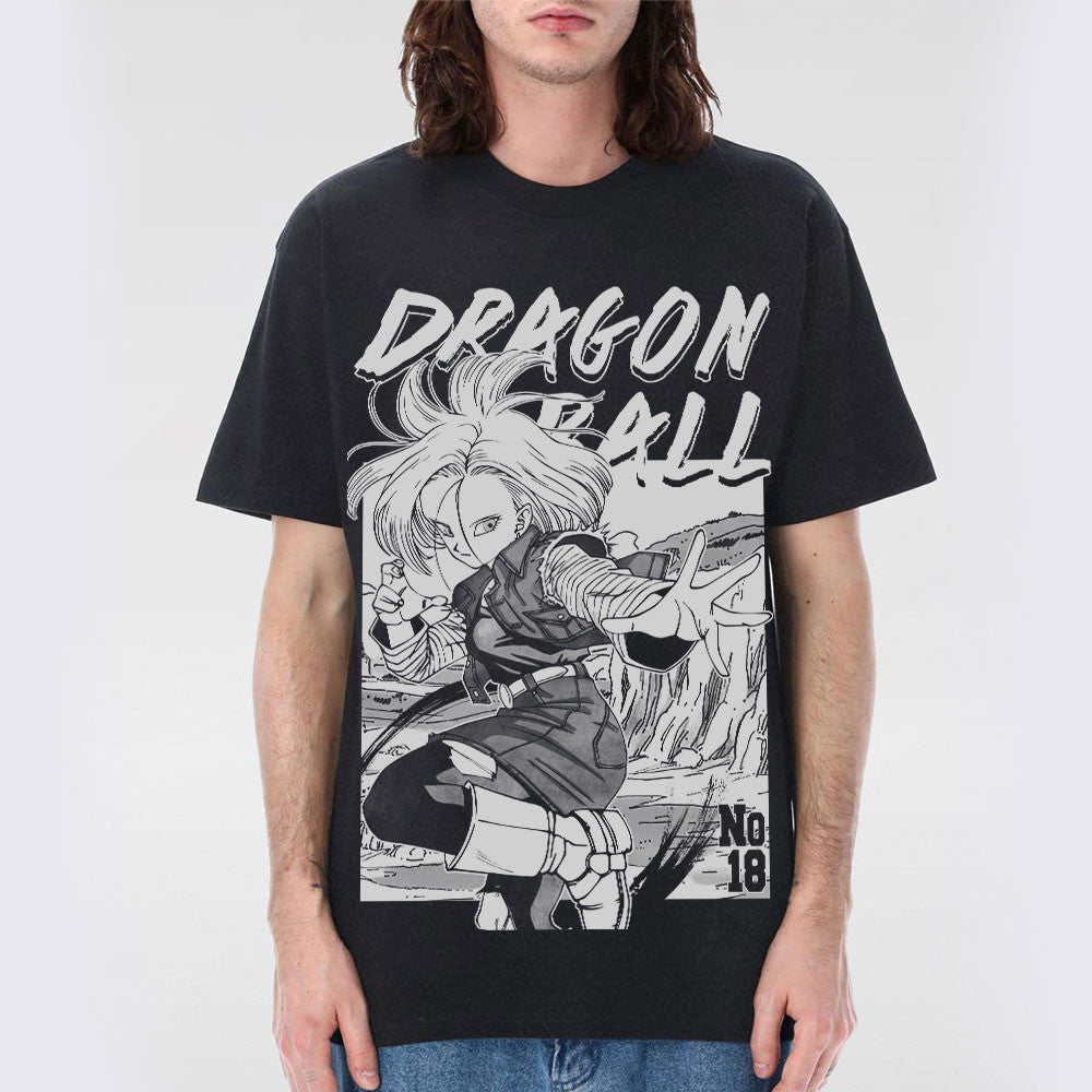 Android 18 Washed T-shirt Vintage Style