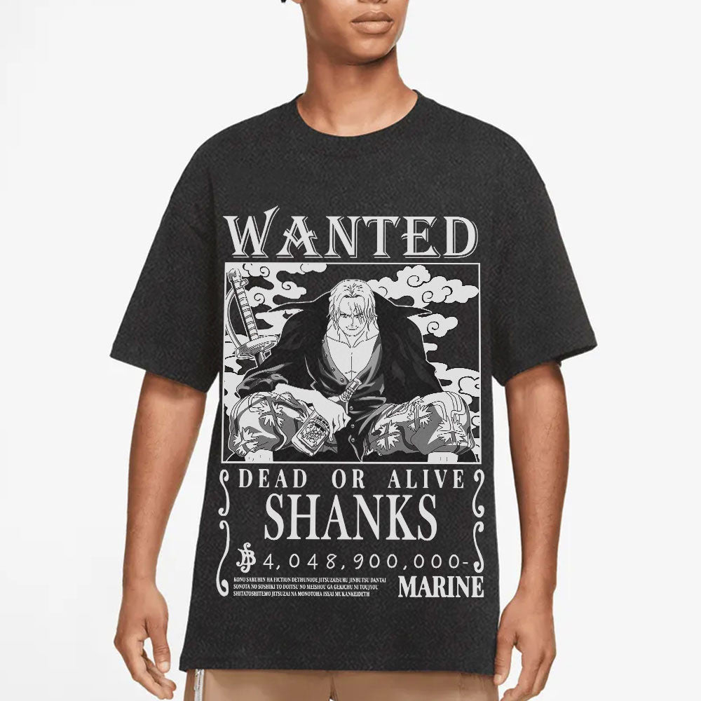 Shanks Wanted Washed T-shirt Vintage Style