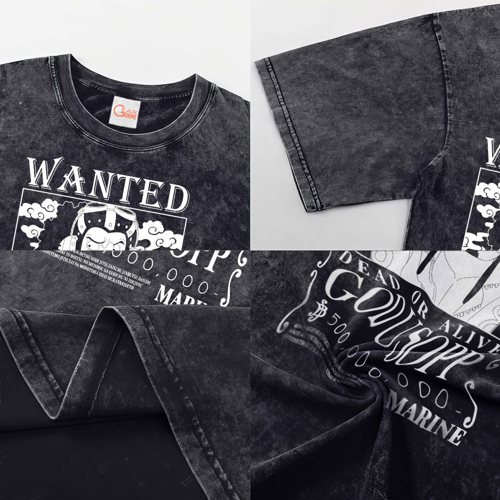Usopp Wanted Washed T-shirt Vintage Style