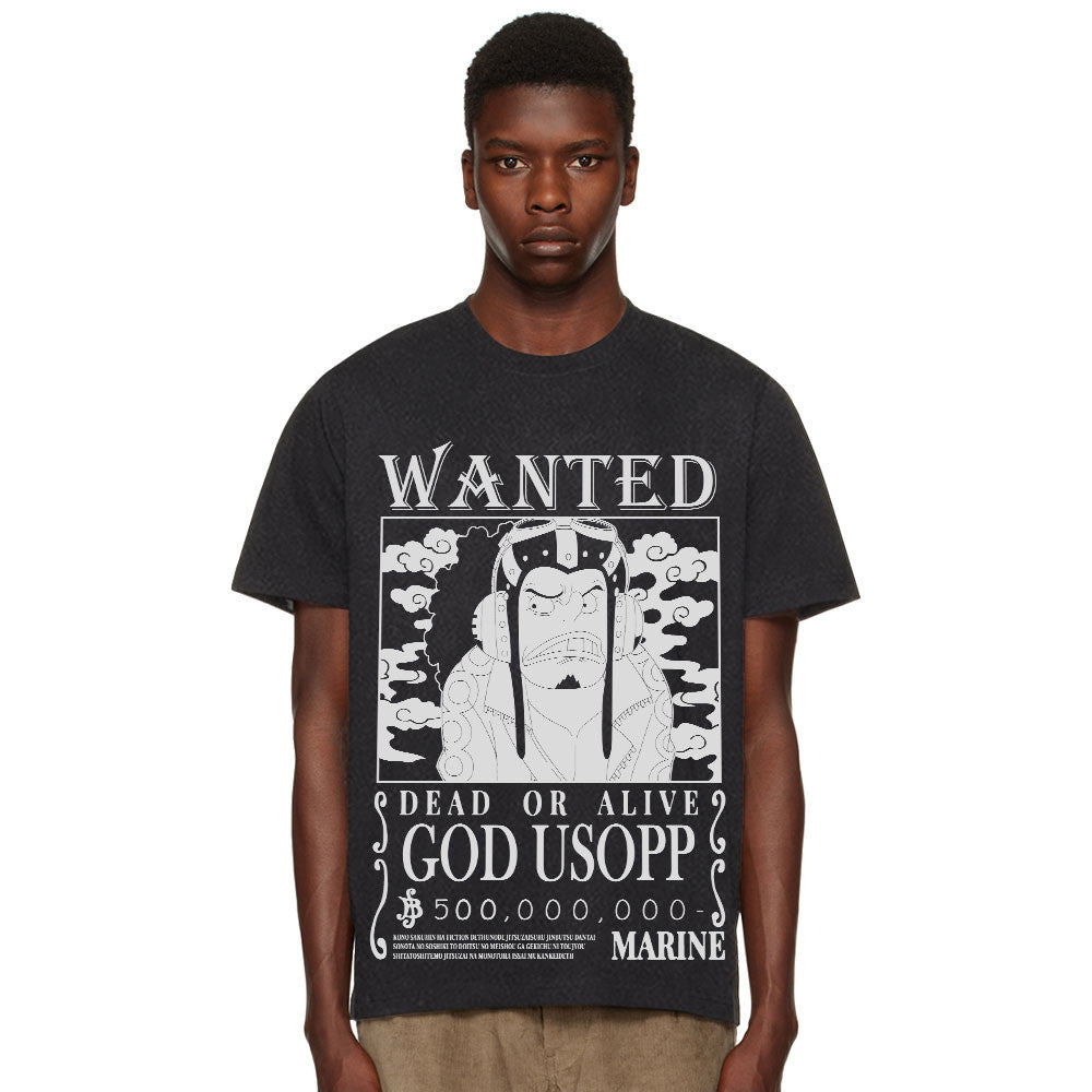 Usopp Wanted Washed T-shirt Vintage Style