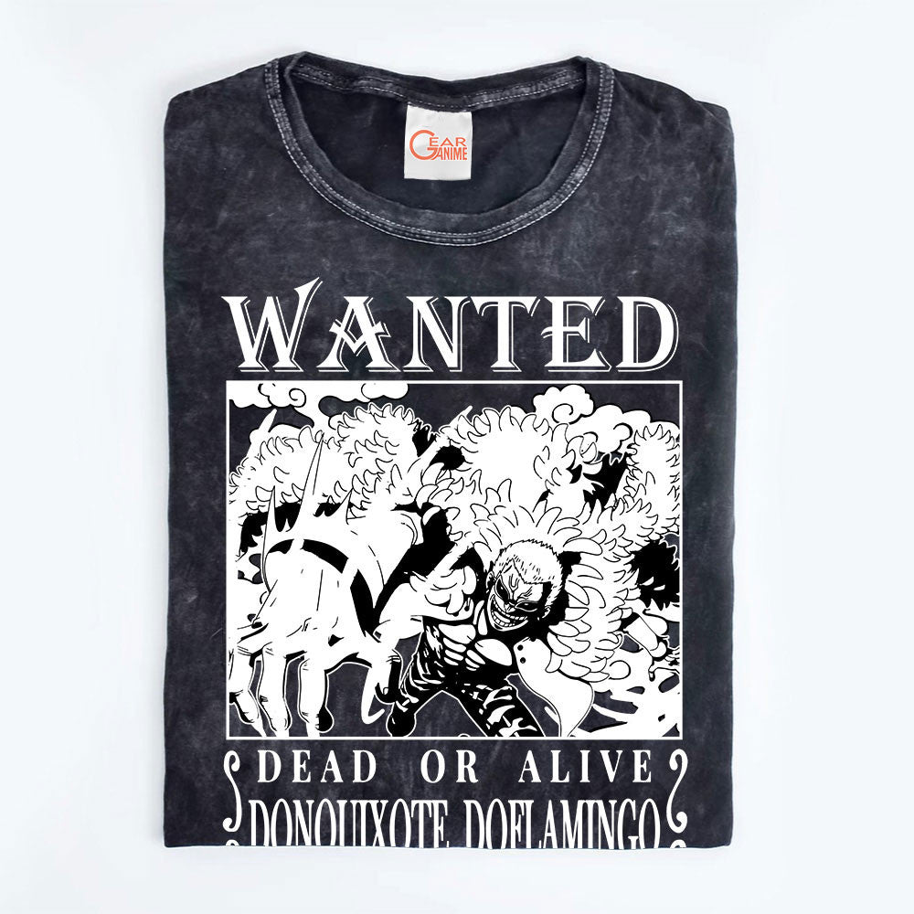 Doflamingo Wanted Washed T-shirt Vintage Style