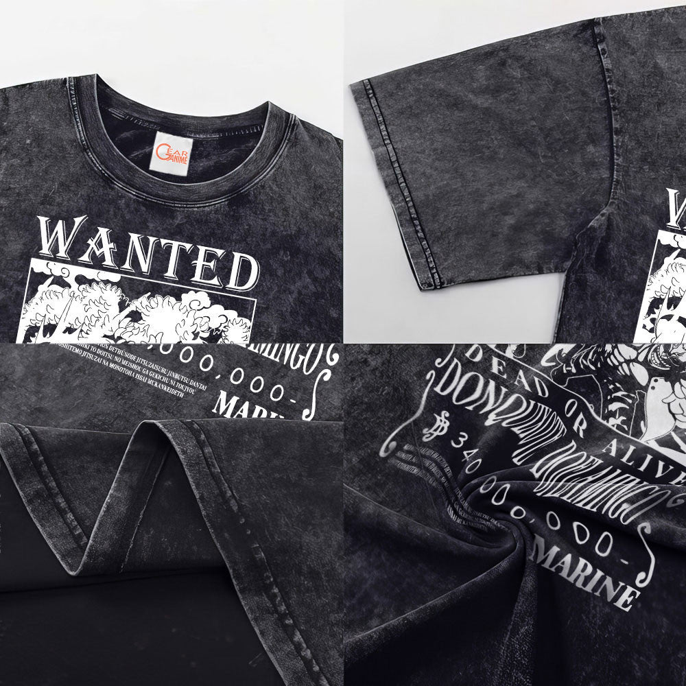 Doflamingo Wanted Washed T-shirt Vintage Style