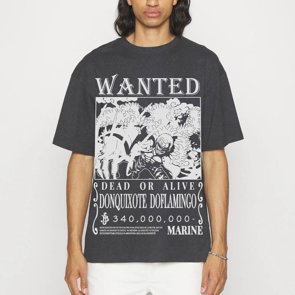 Doflamingo Wanted Washed T-shirt Vintage Style