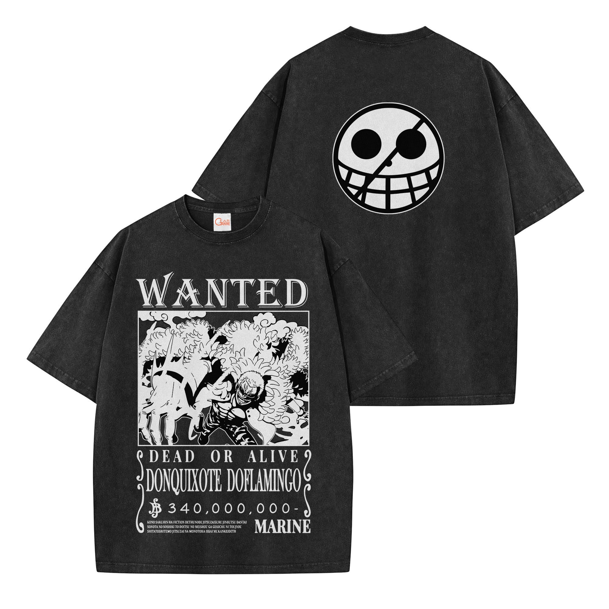 Doflamingo Wanted Washed T-shirt Vintage Style