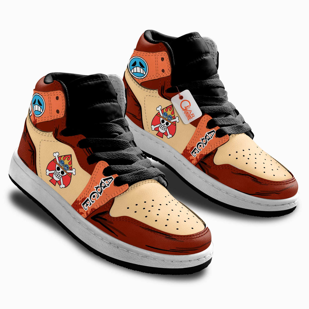 Portgas D. Ace Personalized Kids High-Top Sneakers