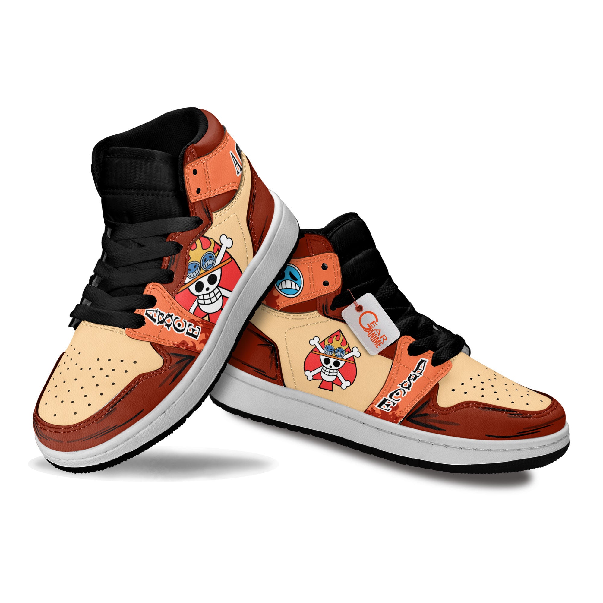 Portgas D. Ace Personalized Kids High-Top Sneakers