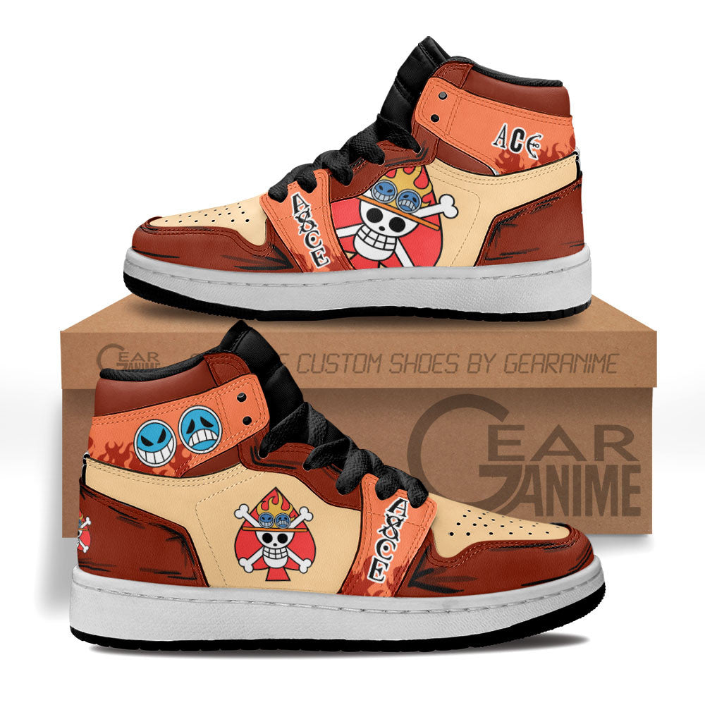 Portgas D. Ace Personalized Kids High-Top Sneakers