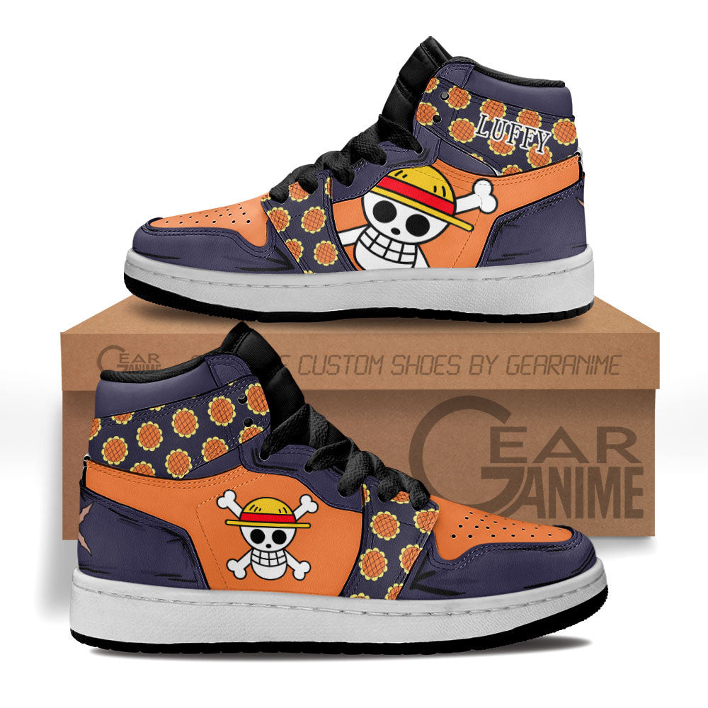 Luffy Dressrosa Personalized Kids High-Top Sneakers