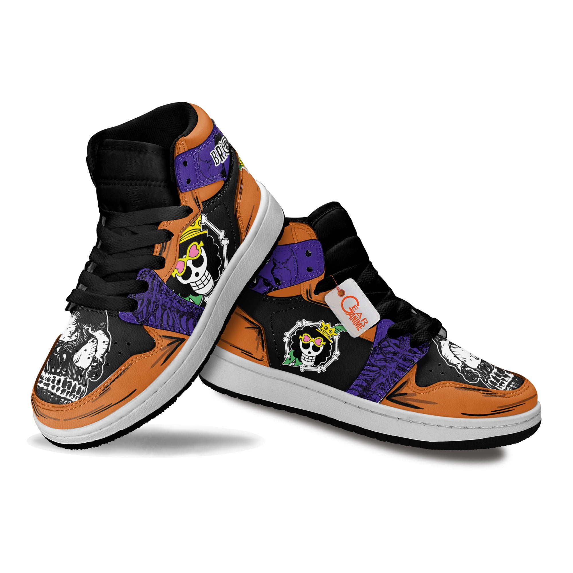 Brook Custom Kids High-Top Sneakers Jolly Roger Custom