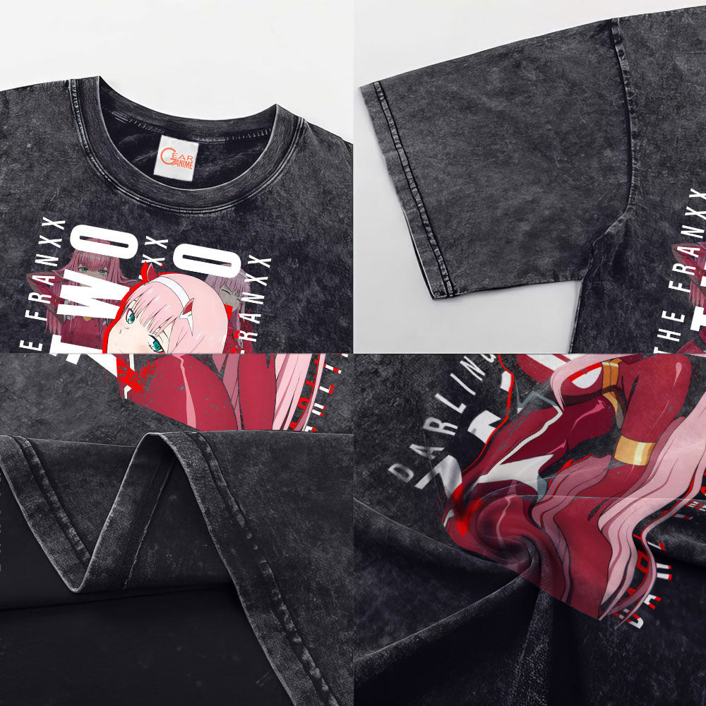 Zero Two Washed T-shirt Vintage Style