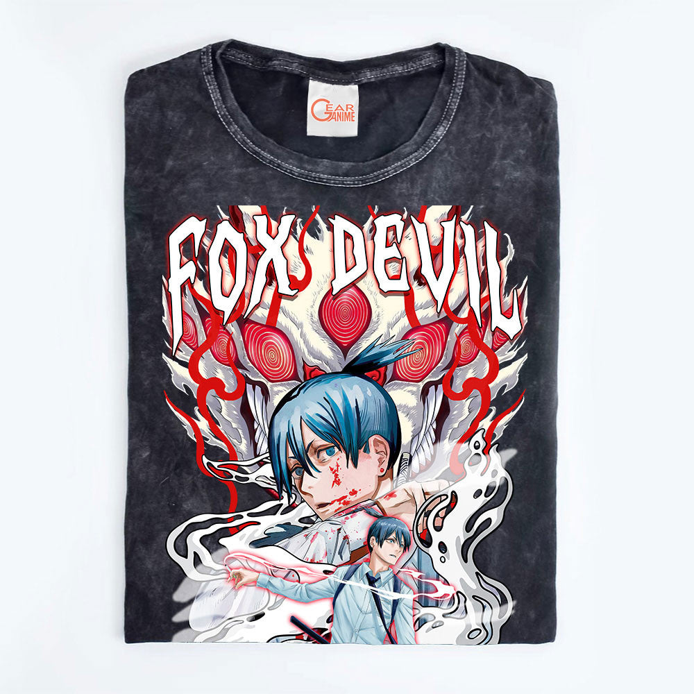 Fox Devil Aki Hayakawa Washed T-shirt Vintage Style