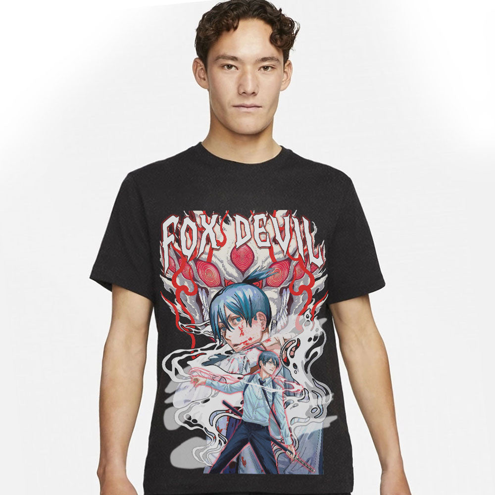 Fox Devil Aki Hayakawa Washed T-shirt Vintage Style