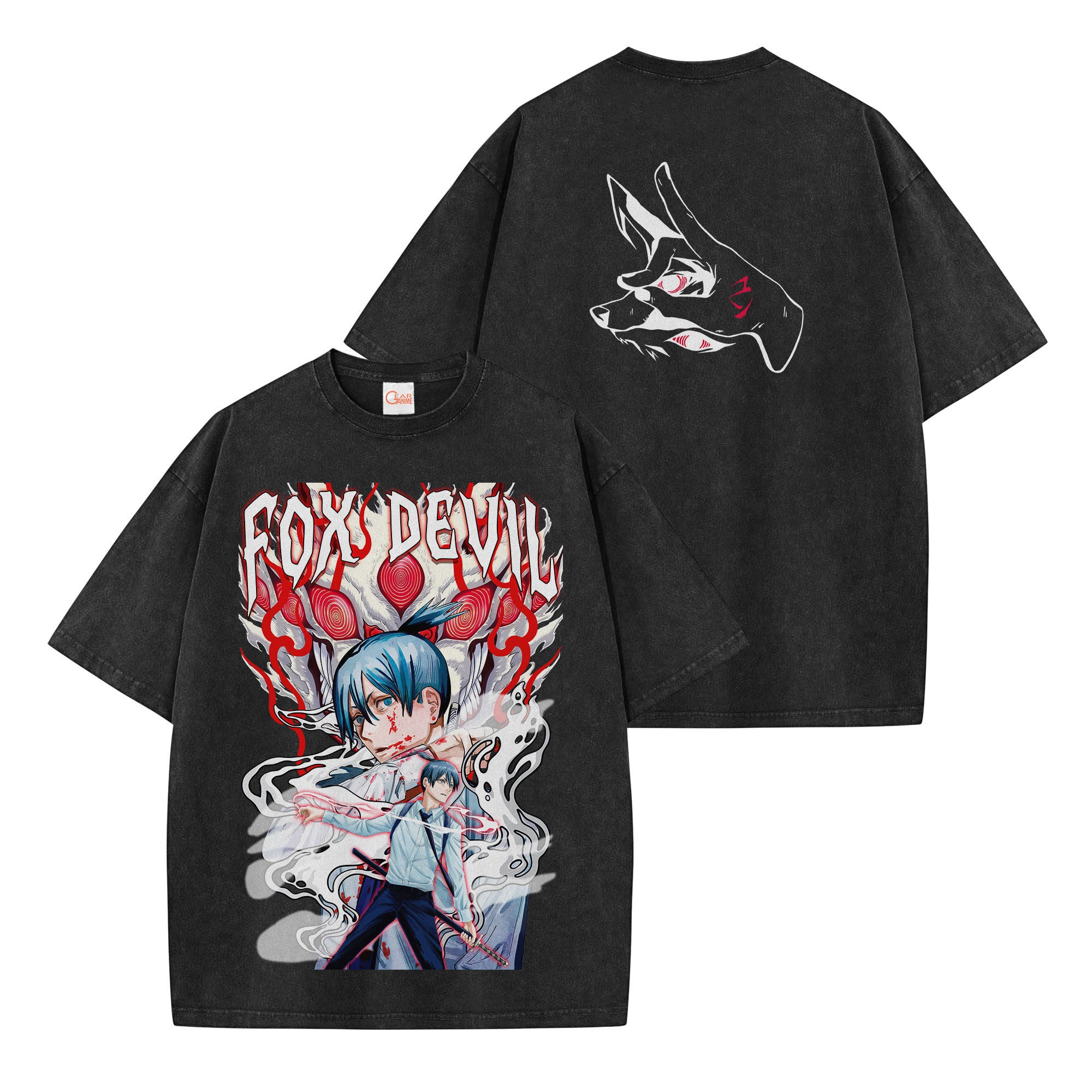 Fox Devil Aki Hayakawa Washed T-shirt Vintage Style