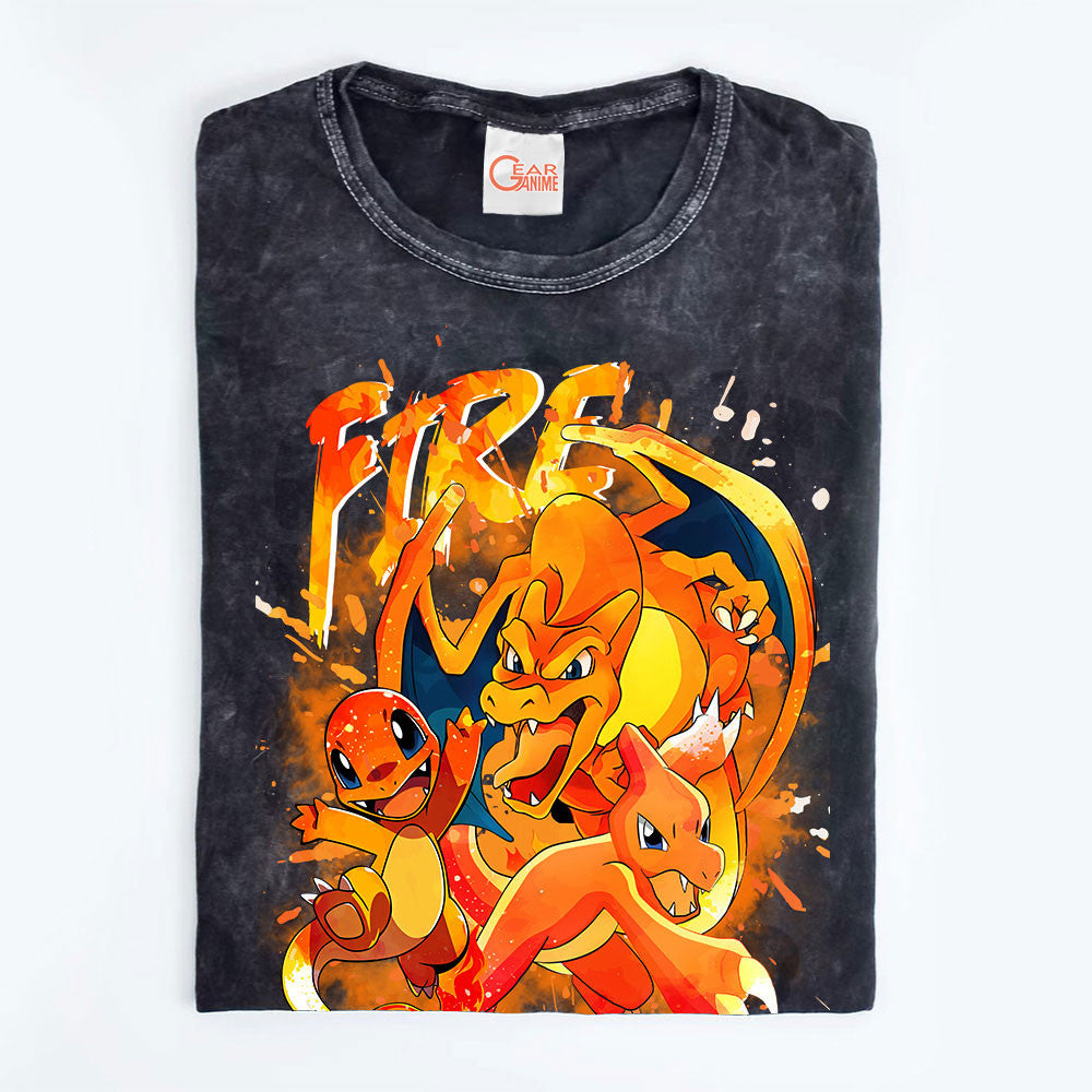 Charizard Evolution Washed T-shirt Vintage Style