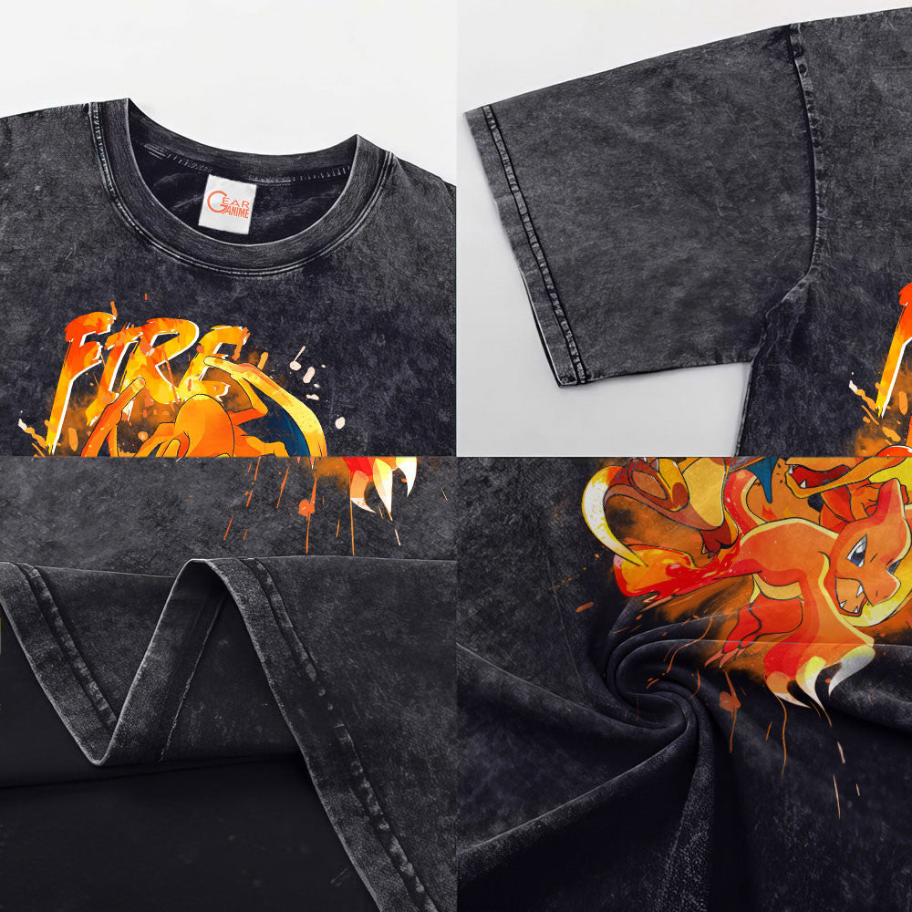 Charizard Evolution Washed T-shirt Vintage Style