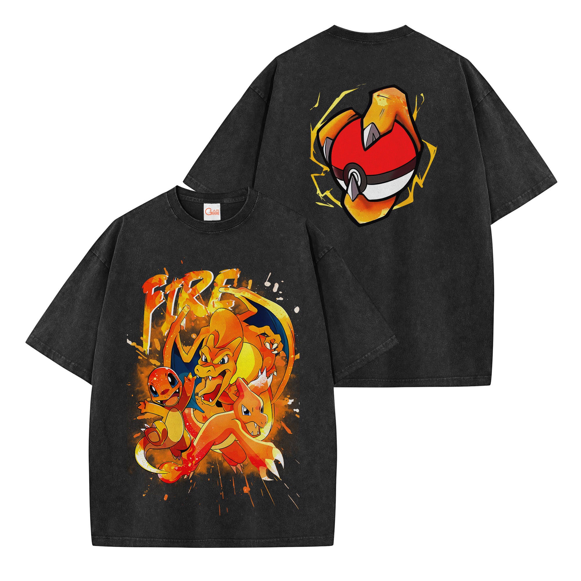 Charizard Evolution Washed T-shirt Vintage Style