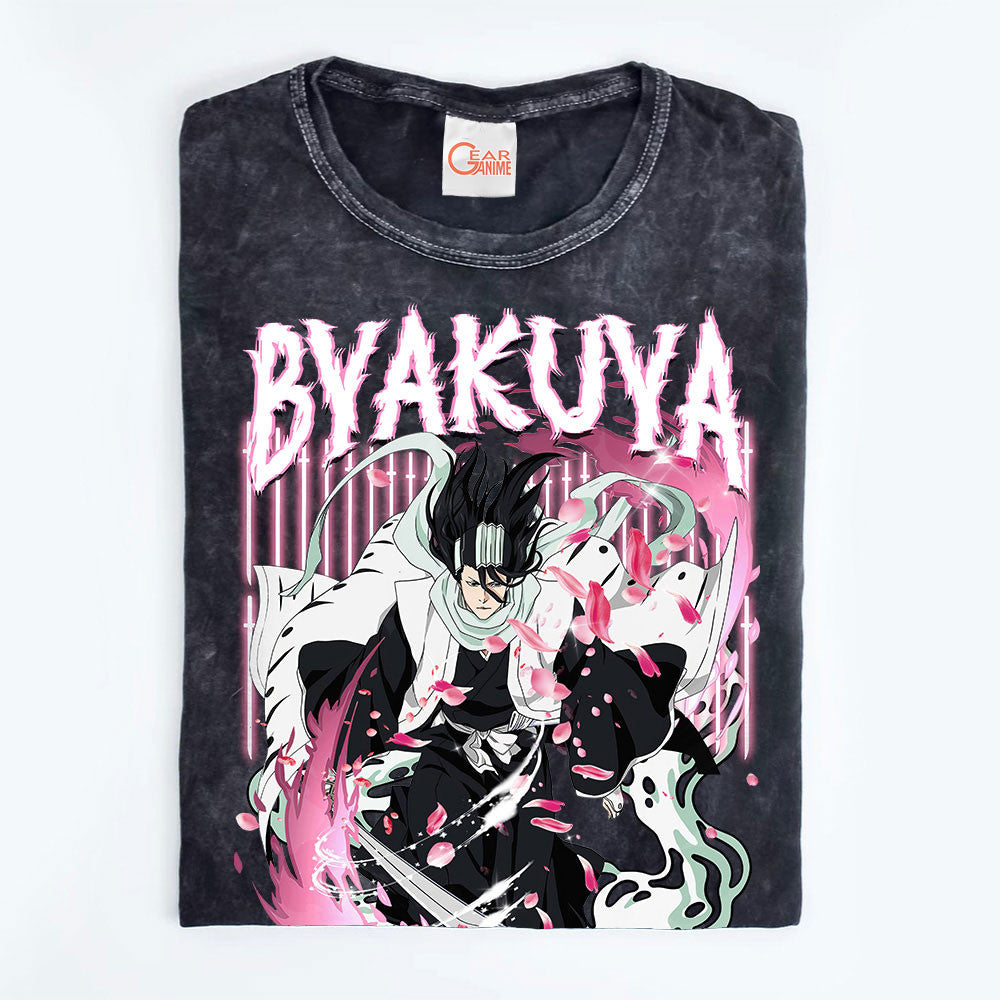 Byakuya Kuchiki Washed T-shirt Vintage Style