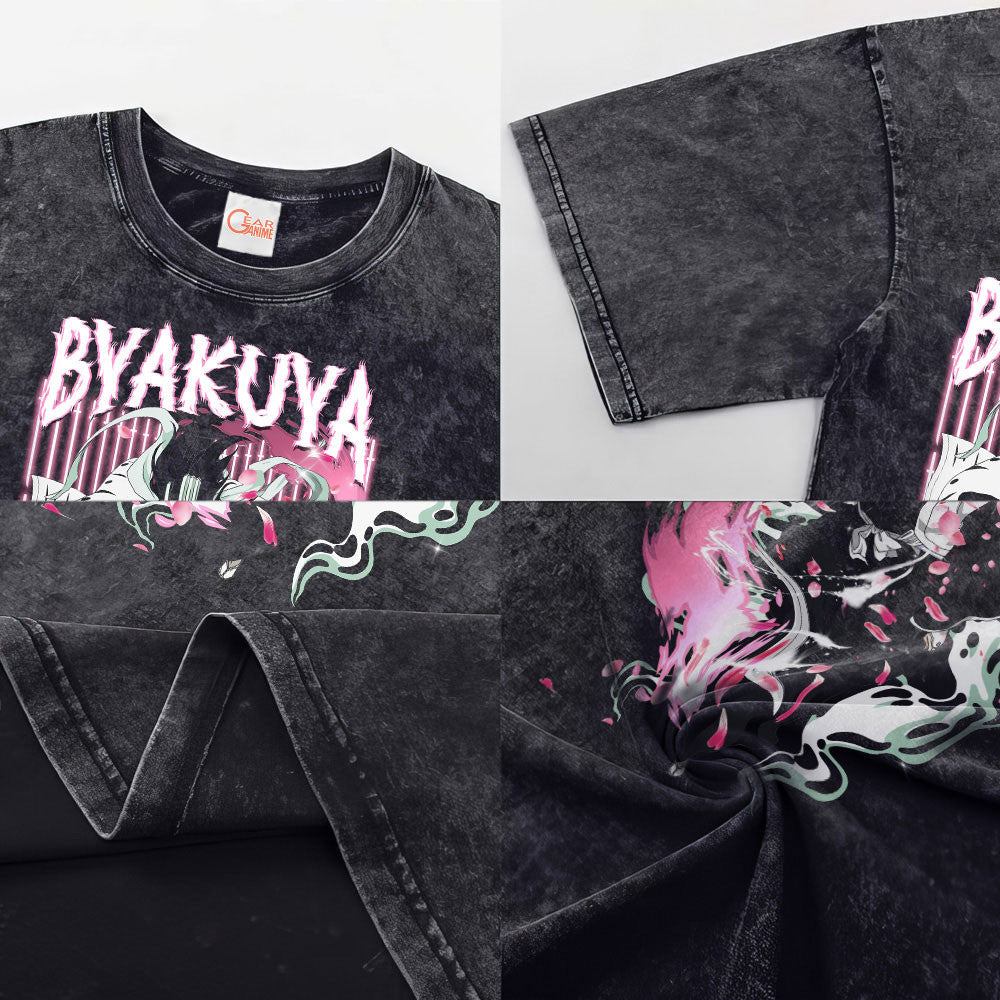 Byakuya Kuchiki Washed T-shirt Vintage Style
