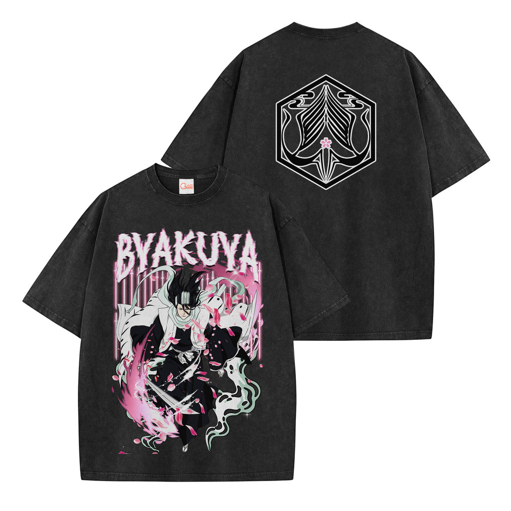 Byakuya Kuchiki Washed T-shirt Vintage Style
