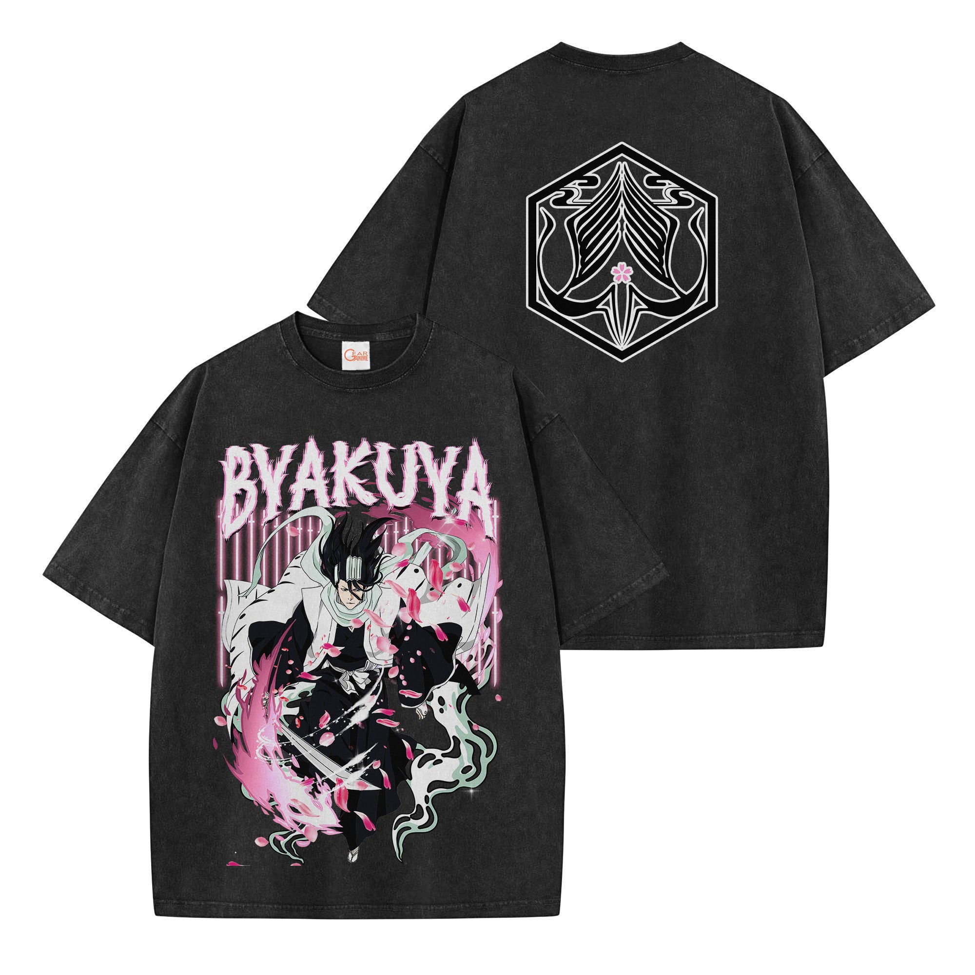 Byakuya Kuchiki Washed T-shirt Vintage Style