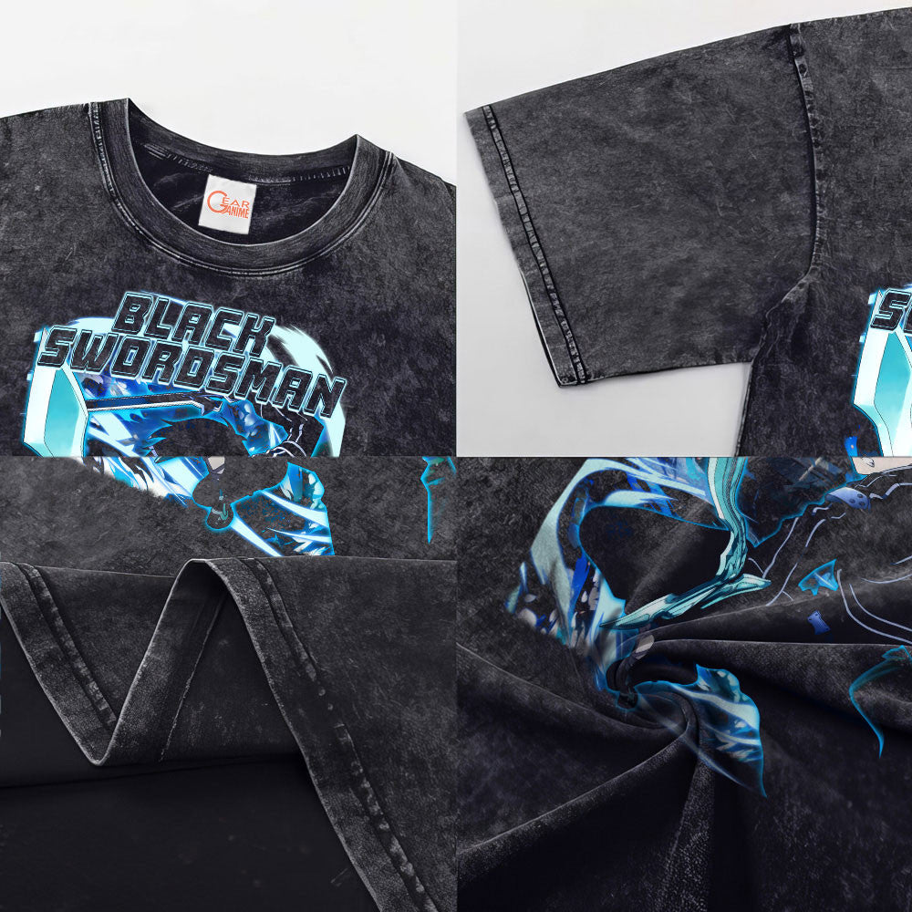 Kirito Black Swordsman Washed T-shirt Vintage Style