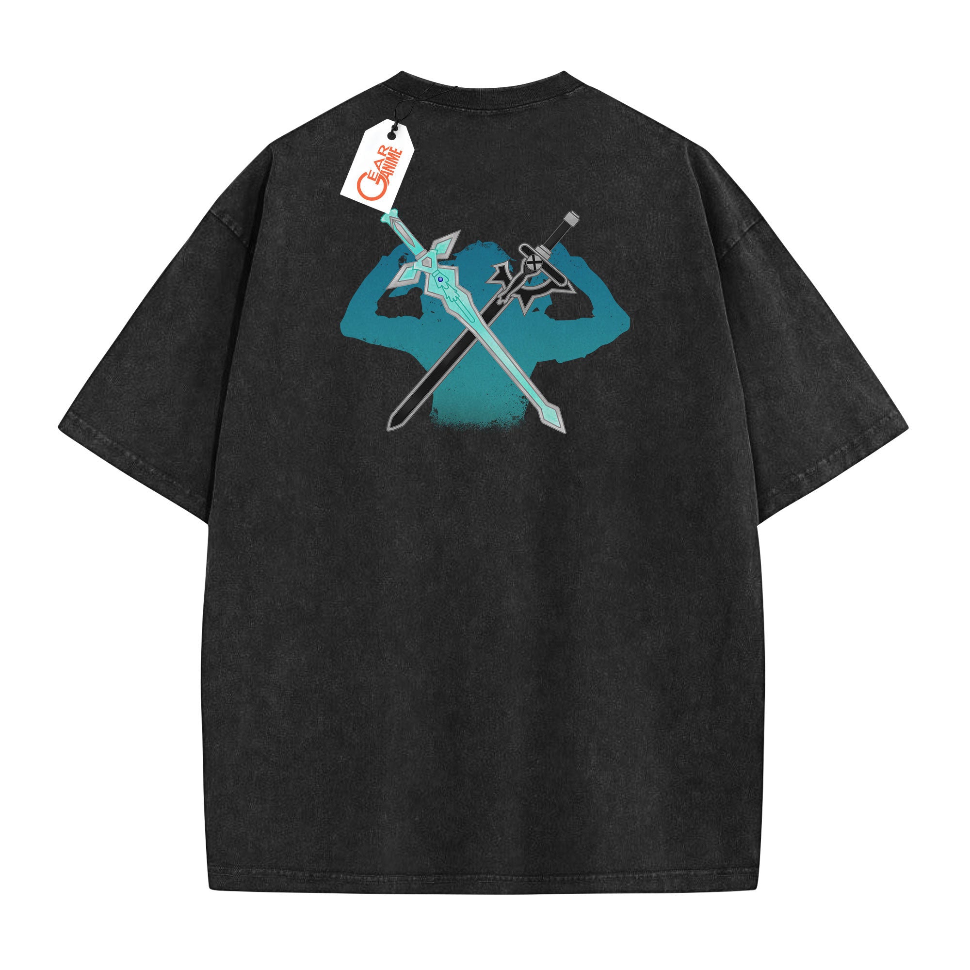 Kirito Black Swordsman Washed T-shirt Vintage Style